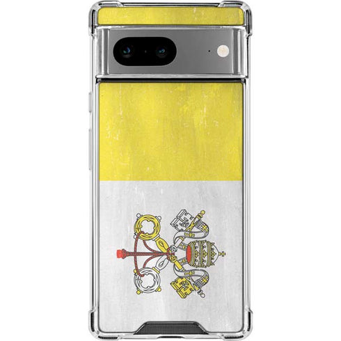 Vatican City Flag Distressed Google Pixel 8 Clear Case